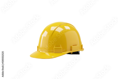 Yellow hard hat isolated on white background for construction safety equipment AI Generative