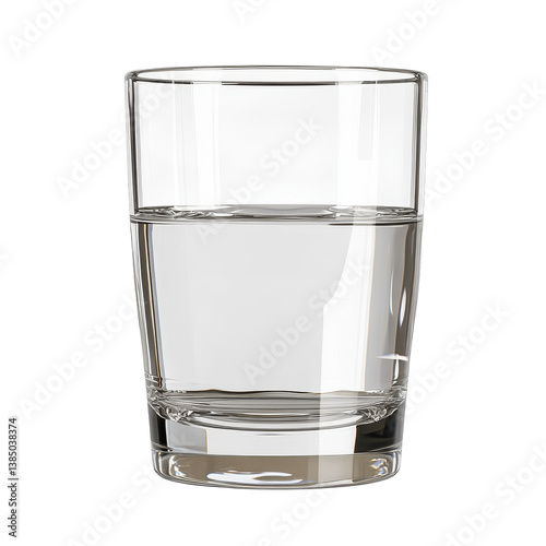 Clear glass of water isolated on Transparent background showcasing its simplicity and clarity, Water glass isolated on white