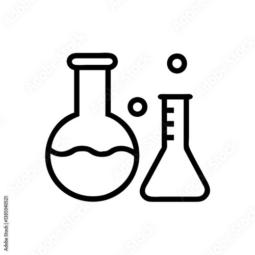 Chemical test tube pictogram icons set.  equipment isolated on white. Experiment flasks for science experiment. chemical lab equipment isolated icons on white background: flask, test tube
