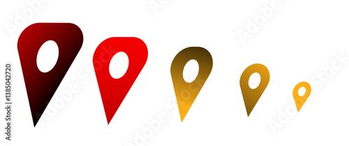 Colorful map pointers isolated on white background for navigation or location 