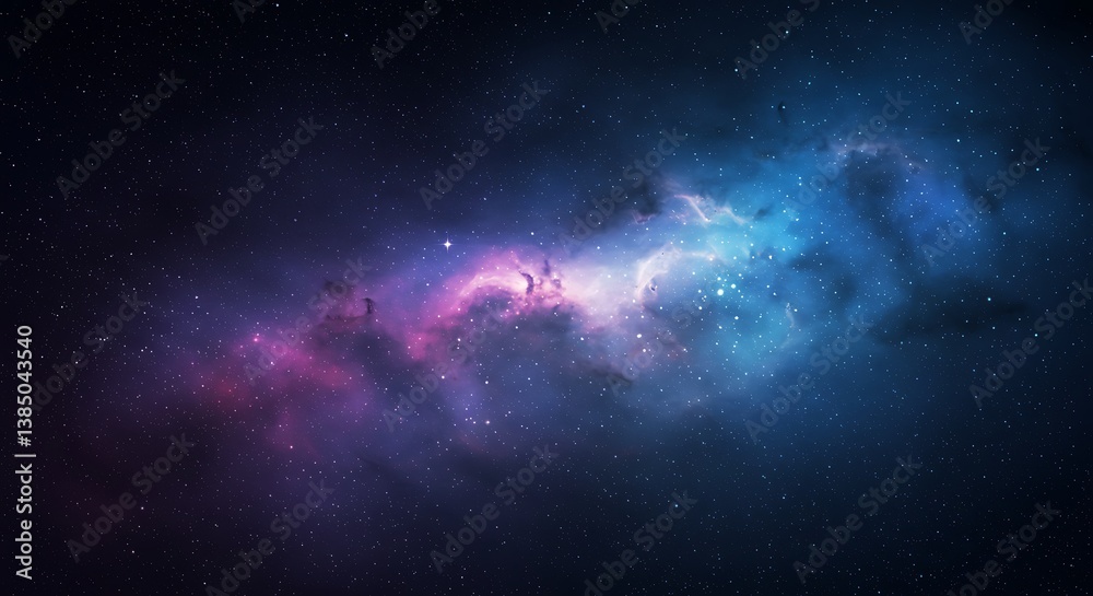 Fototapeta premium Cosmic Bloom in Indigo Night AI Generated