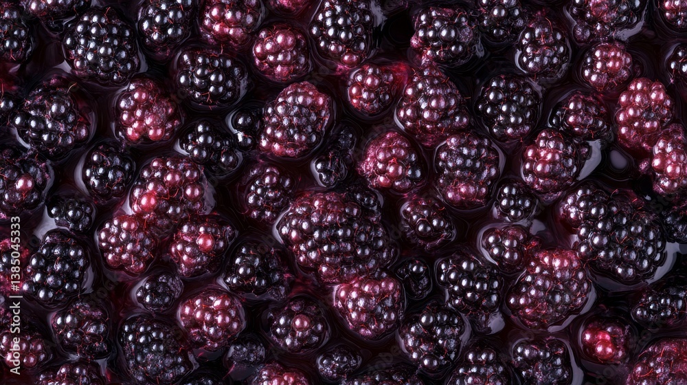 51.A macro shot of ripe blackberries, focusing on their intricate details and natural patterns, forming a seamless background of rich, dark tones with subtle reflections. 51.A macro shot of ripe blackberries, focusing on their intricate details and natural patterns, forming a seamless background of rich, dark tones with subtle reflections.