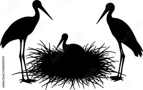 "Nesting Together: A Symbol of Unity and Care"

"Stork Family Silhouette: Nature’s Gentle Bond"

"Guardians of the Nest: Love in Feathered Form"