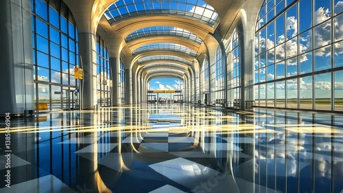Airport Concourse: Sunlit Modern Architecture