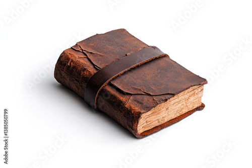 Vintage literary artifact: tattered manuscript with frayed edges showcasing timeless antiquarian charm
