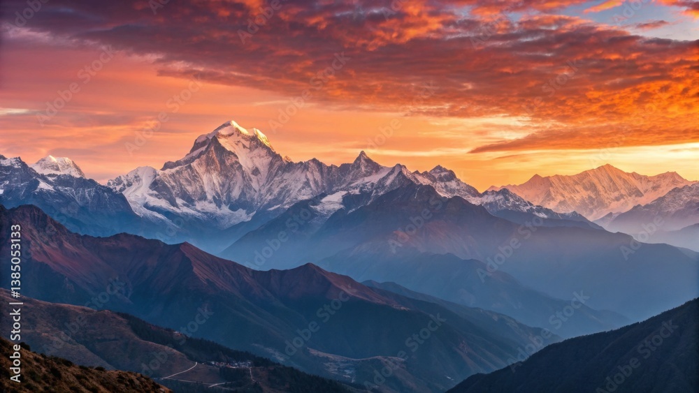 Obraz premium Majestic Sunrise Mountain Panorama