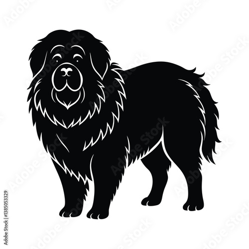 Tibetan Mastiff vector silhouette