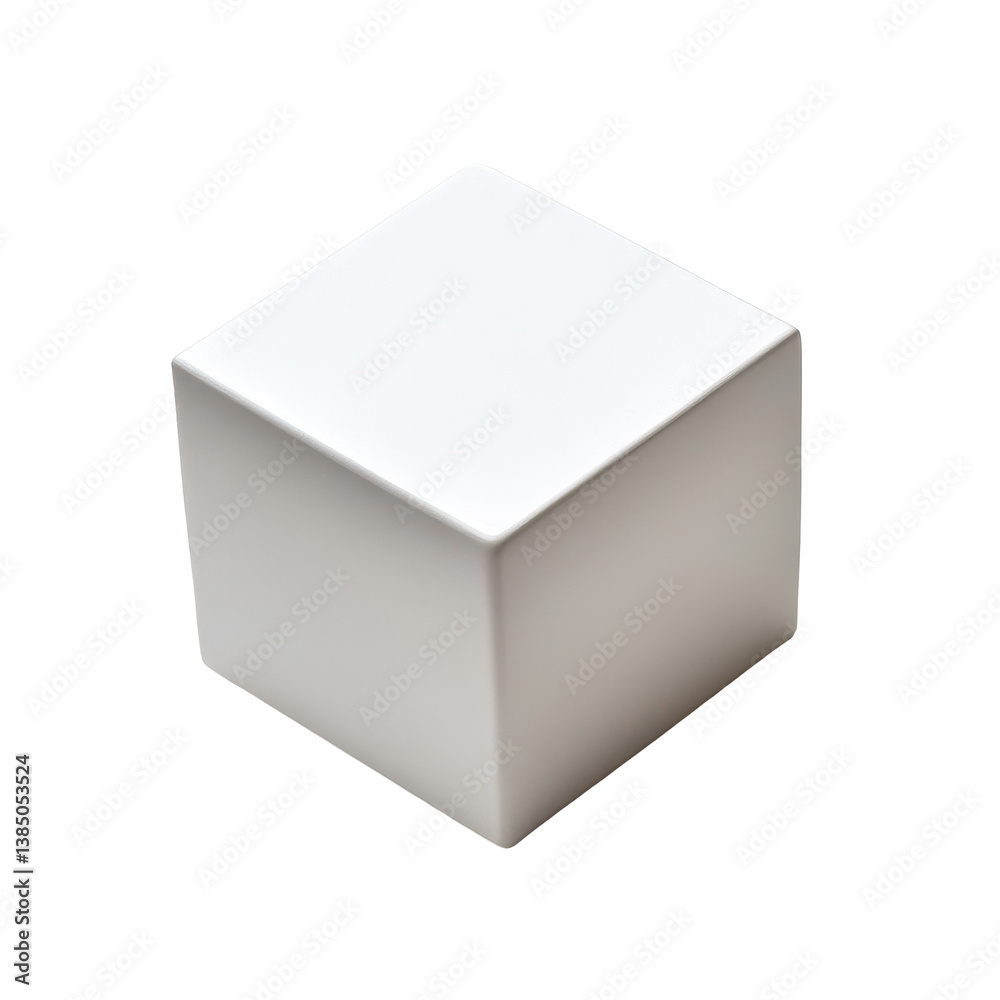 Fototapeta premium Square white object isolated on clean background with soft shadows enhancing its geometric shape and texture, Square isolated on Transparent background