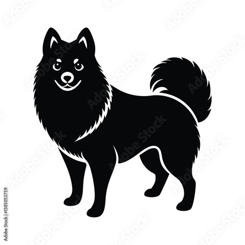 American Eskimo Dog vector silhouette
