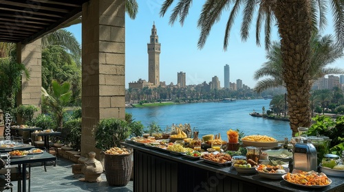 Luxurious Nile Riverfront Buffet in Cairo, Egypt