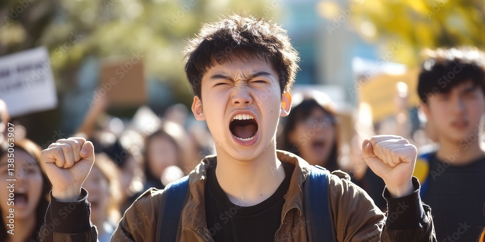 Student protest against government policies, representing the youths role in advocating for change and justice.