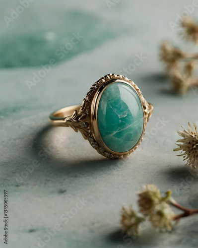A timeless piece of jewelry with a central amazonite