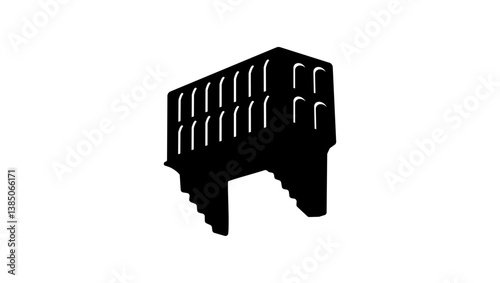 Romeo and Juliet's balcony , black isolated silhouette