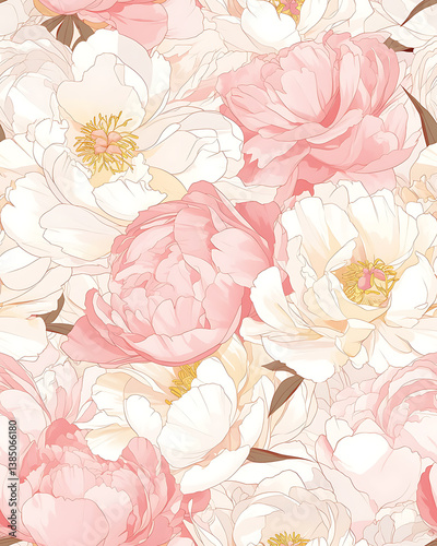 Creative 2D Doodle seamless pattern Floral or flower Illustrations