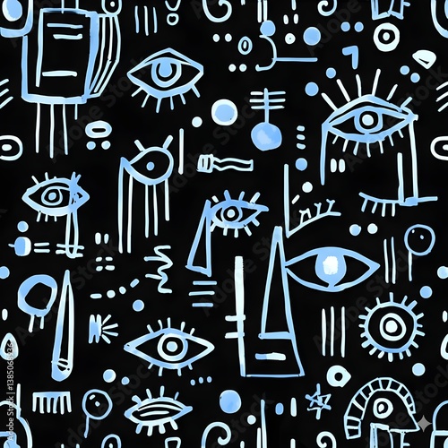 Seamless traditional fabric pattern with intricate timeless designs.