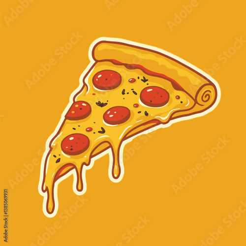 vector illustration of a pizza