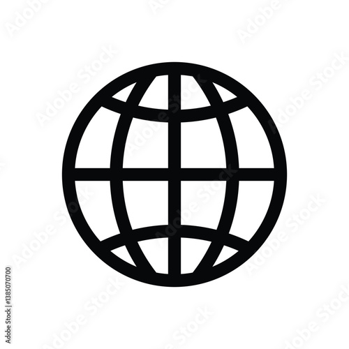 World icon , Earth globe symbol, www sign for web, Website icon in line icon style, Flat icon vector illustration.