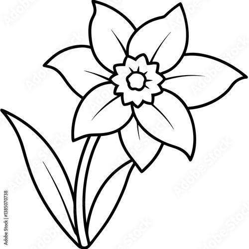 Clean Daffodil Vector Illustration with White Background