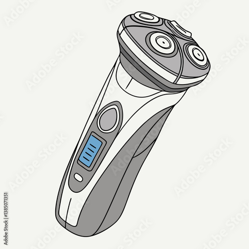Electric shaver illustration in modern style on light background