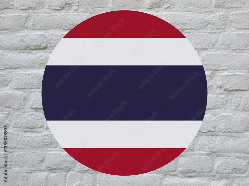 Naklejka premium round Thai flag of Thailand