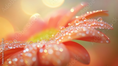 Dewdrops on a Coral Flower