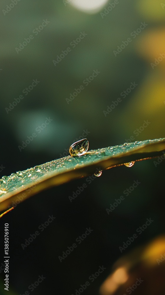 a water droplet on a leaf 