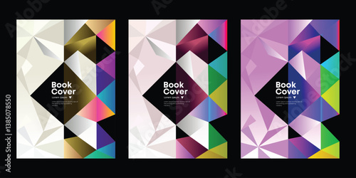 Abstract Geometric Book Covers Triangular Design Templates