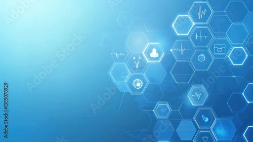 Abstract medical technology background, health icons