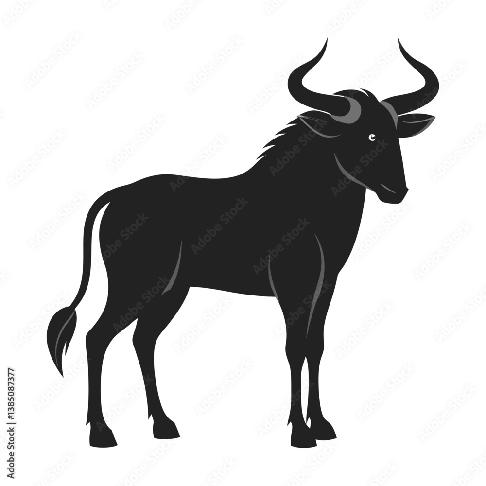 Tailed Gnu icon silhouette vector illustration Tailed Gnu icon silhouette vector illustration