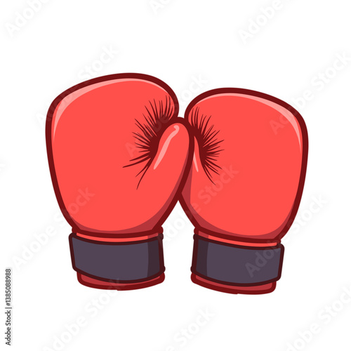 Red boxing gloves illustration on a white background  
