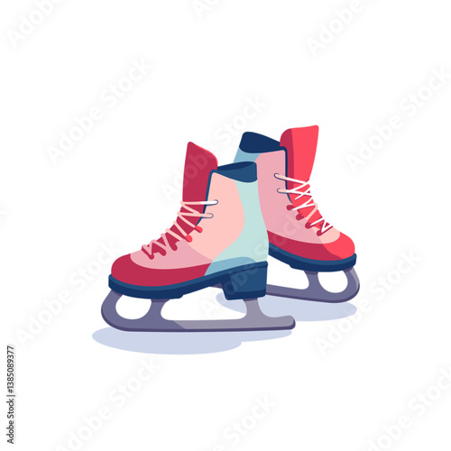 Colorful ice skates on a white background  
