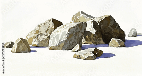 Boulder blendsrocks  isolated watercolor vector illustration svg 