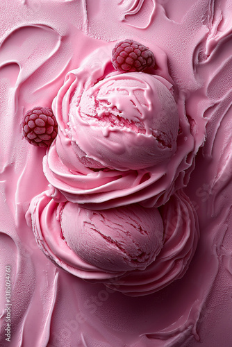 Wallpaper Mural Top view of pink raspberry ice cream surface Torontodigital.ca