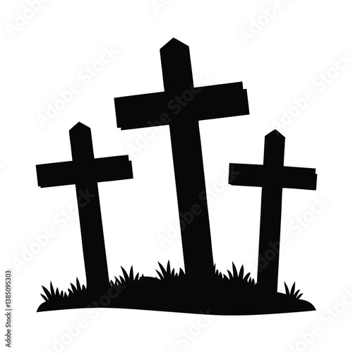 Silhouette of a Cross in the Sky Symbolizing Faith and Spirituality