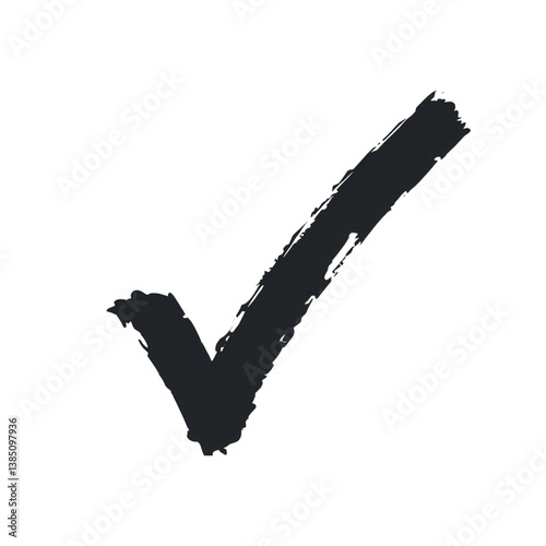 Grunge Check Mark or Tick Symbol for Approval and Validation, tick and cross, check mark on white background