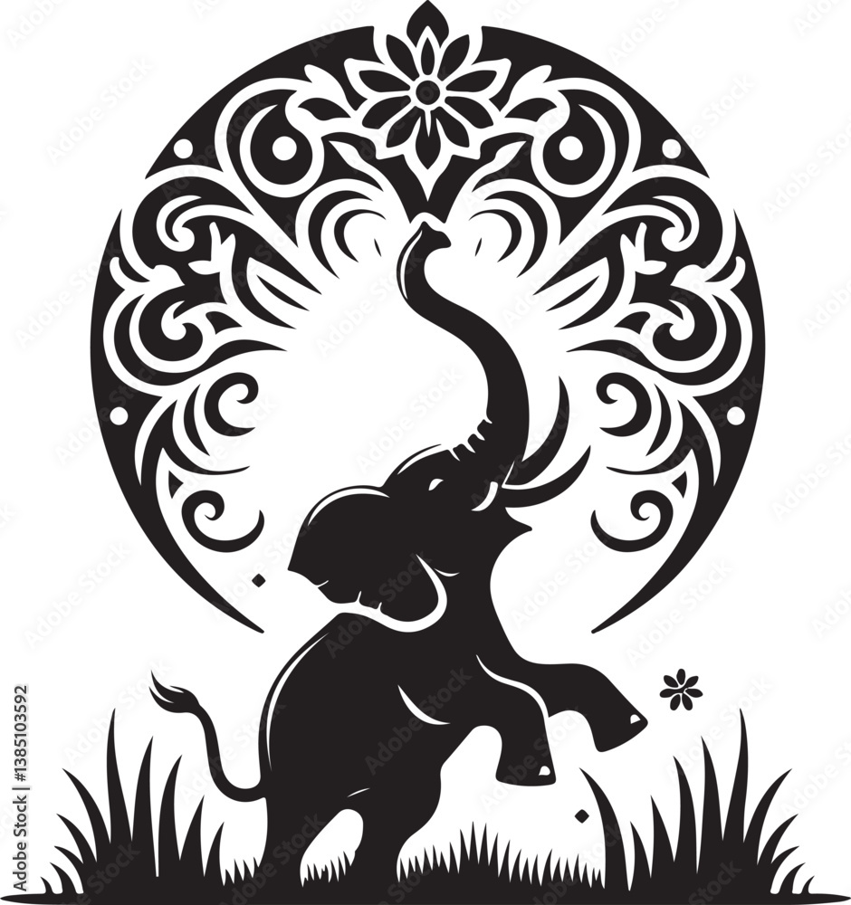 Obraz premium Elephant logo vector