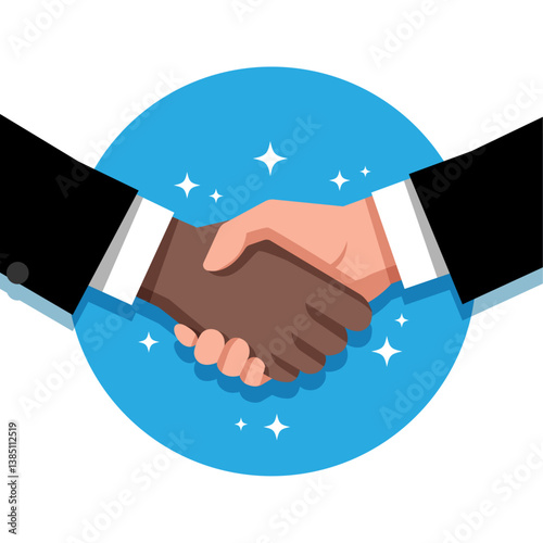 Business handshake background flat style