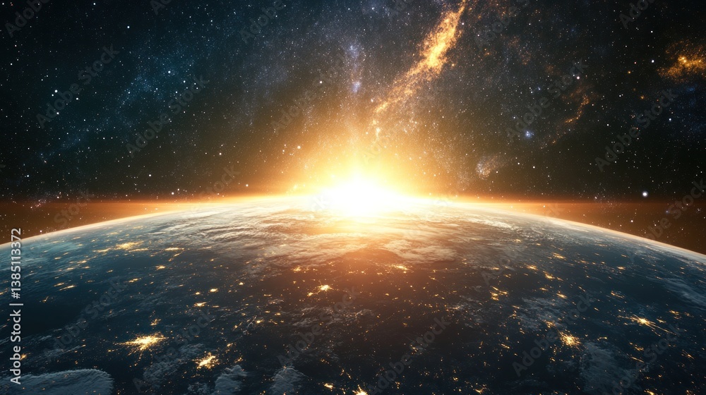 Obraz premium Earth Sunrise from Space