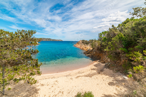 Small cove on a cloudy day in springtime