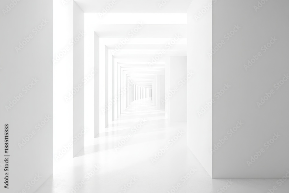 Fototapeta premium Minimalist white corridor background