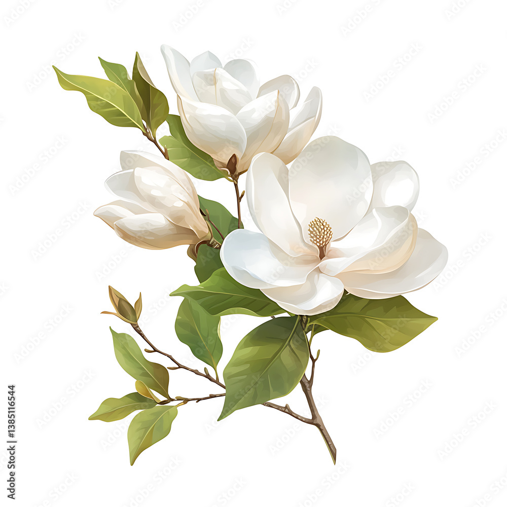 Obraz premium Floral flower vector Illustrations on white background