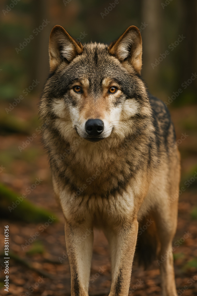 Fototapeta premium Wild life wolf animal abstract image