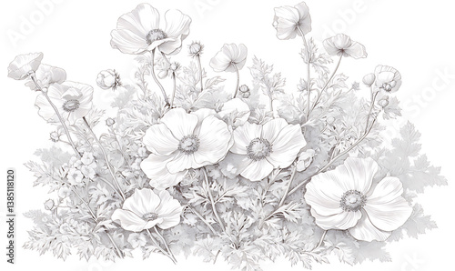 Floral flower vector Illustrations on white background