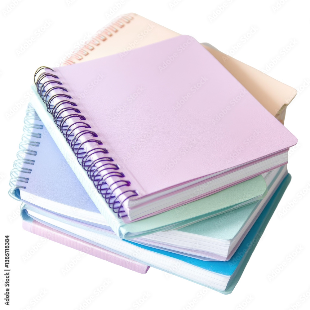 Pastel Notebook Collection on transparent background Pastel Notebook Collection on transparent background