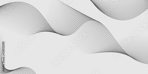 Abstract vector background with black wavy lines. EPS10