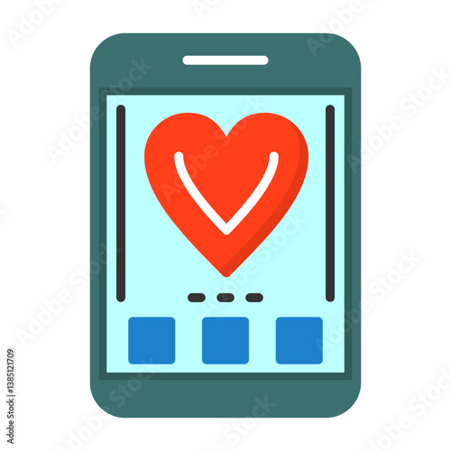 Heart Flat Icon Style