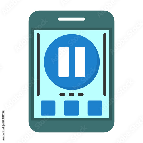 Pause Flat Icon Style