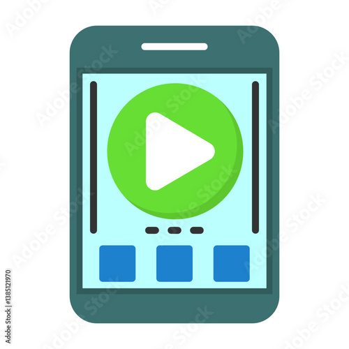 Play Flat Icon Style