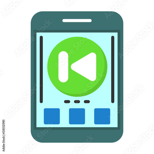 Skip backward Flat Icon Style