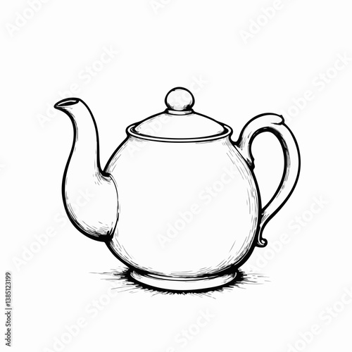 Vintage teapot illustration on a white background  
